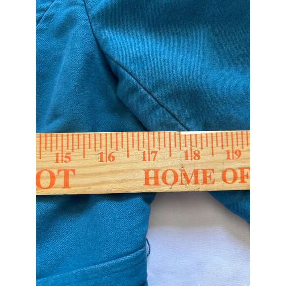 Pre-Loved L.L. Bean Womens XS Petite Teal Button-Up Cotton Jacket With Collar - Picture 5 of 7